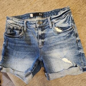 Kut from the Kloth Distressed Blue Jean Shorts